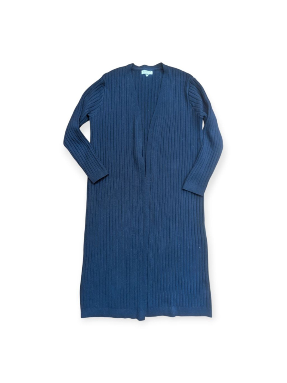 Bagatelle Collection Navy Blue Ribbed Cardigan Duster Medium